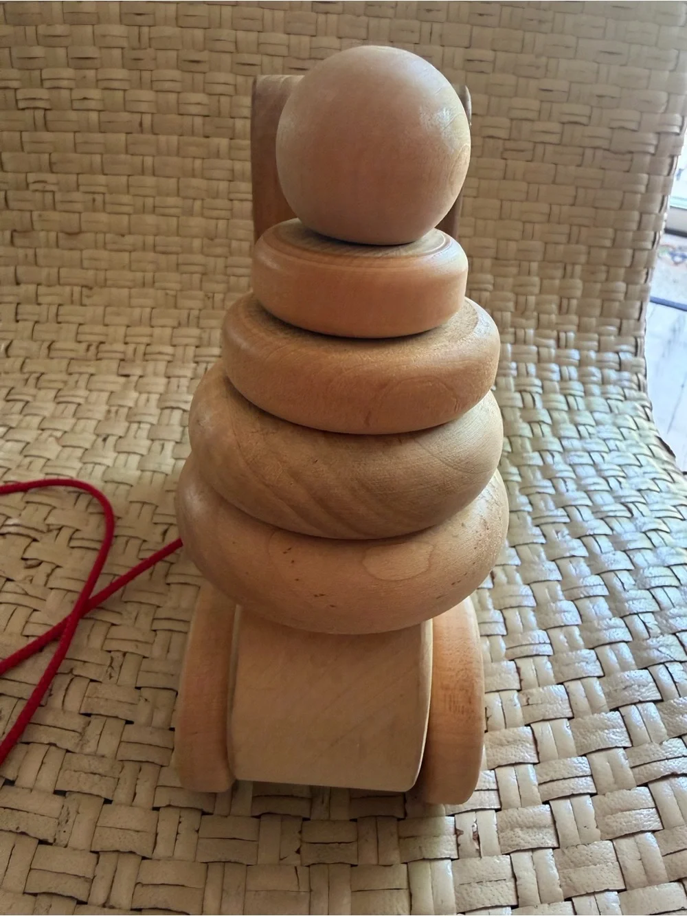 Wooden Dog Pull Toy Stackable Rings Woodstock Toymaket